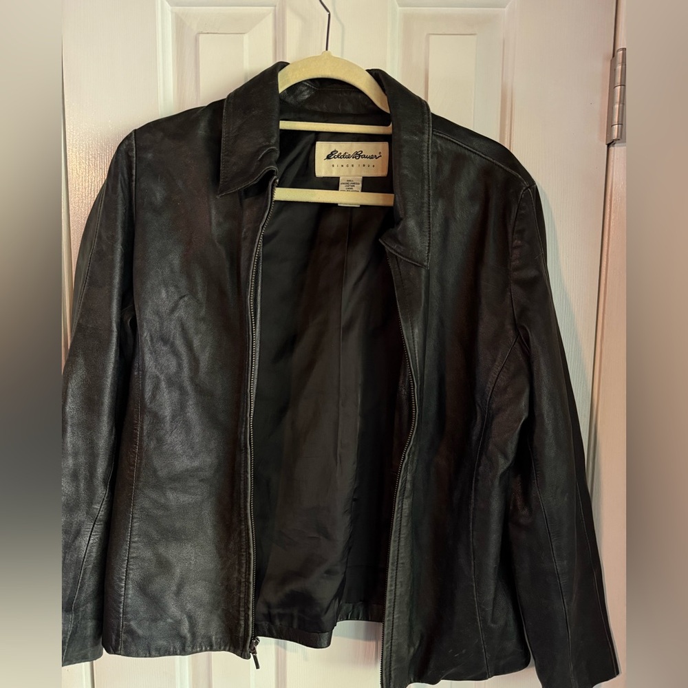 Braetan Black Leather Ski & Snow Jacket